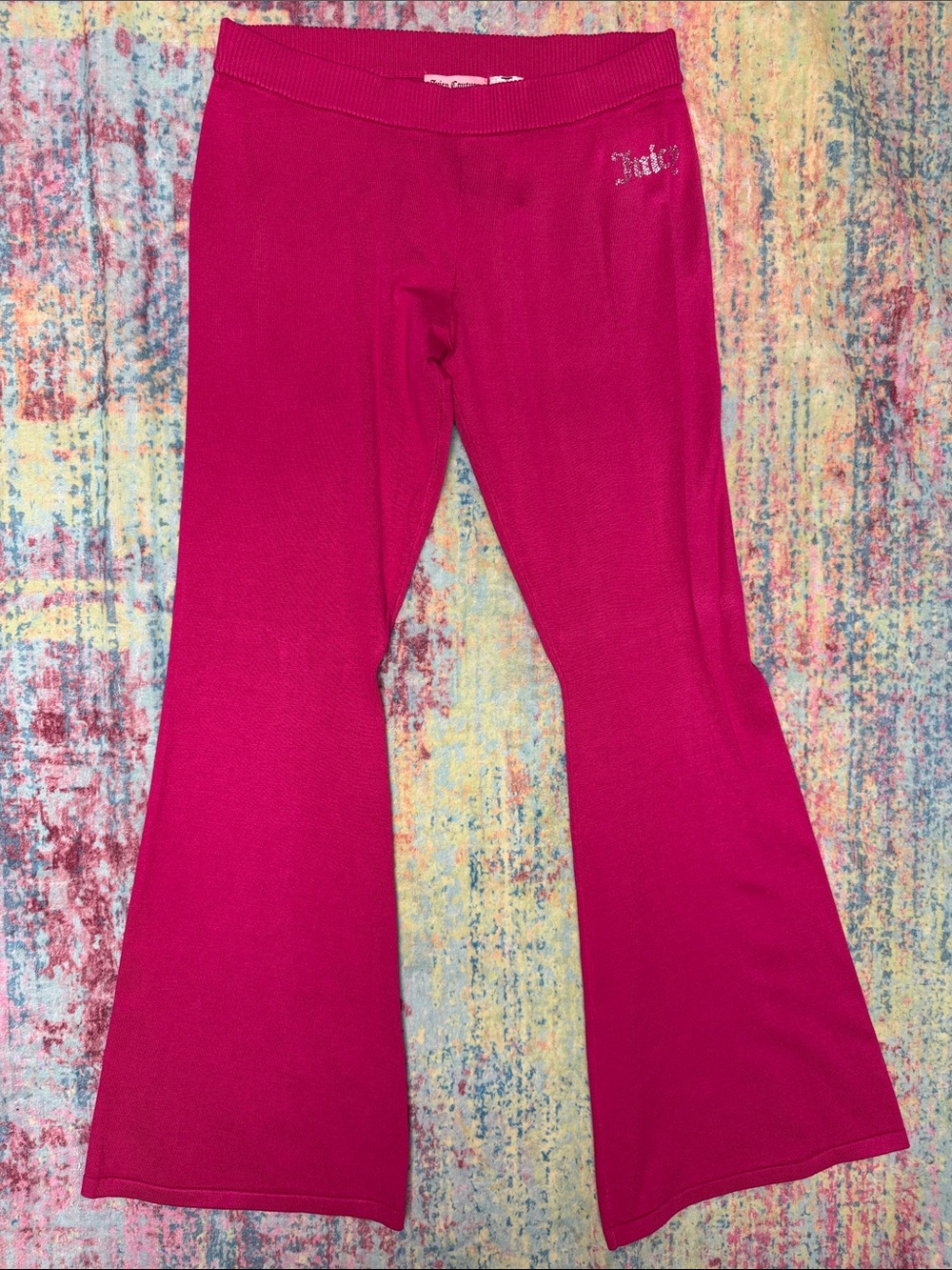 NWOT Juicy Couture Hot Pink Flared Sweater pants
